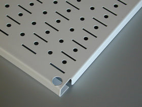 Wall Control panel with slots and holes compatible with hooks and brackets