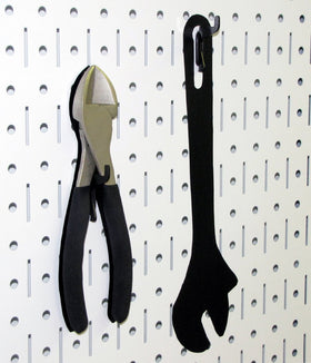 Wall Control compatible with slotted hooks and brackets for versatile setup.