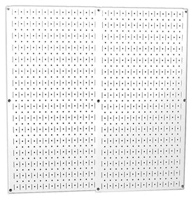 Wall Control white metal pegboard panel front view showing sturdy 20-gauge steel for durability.