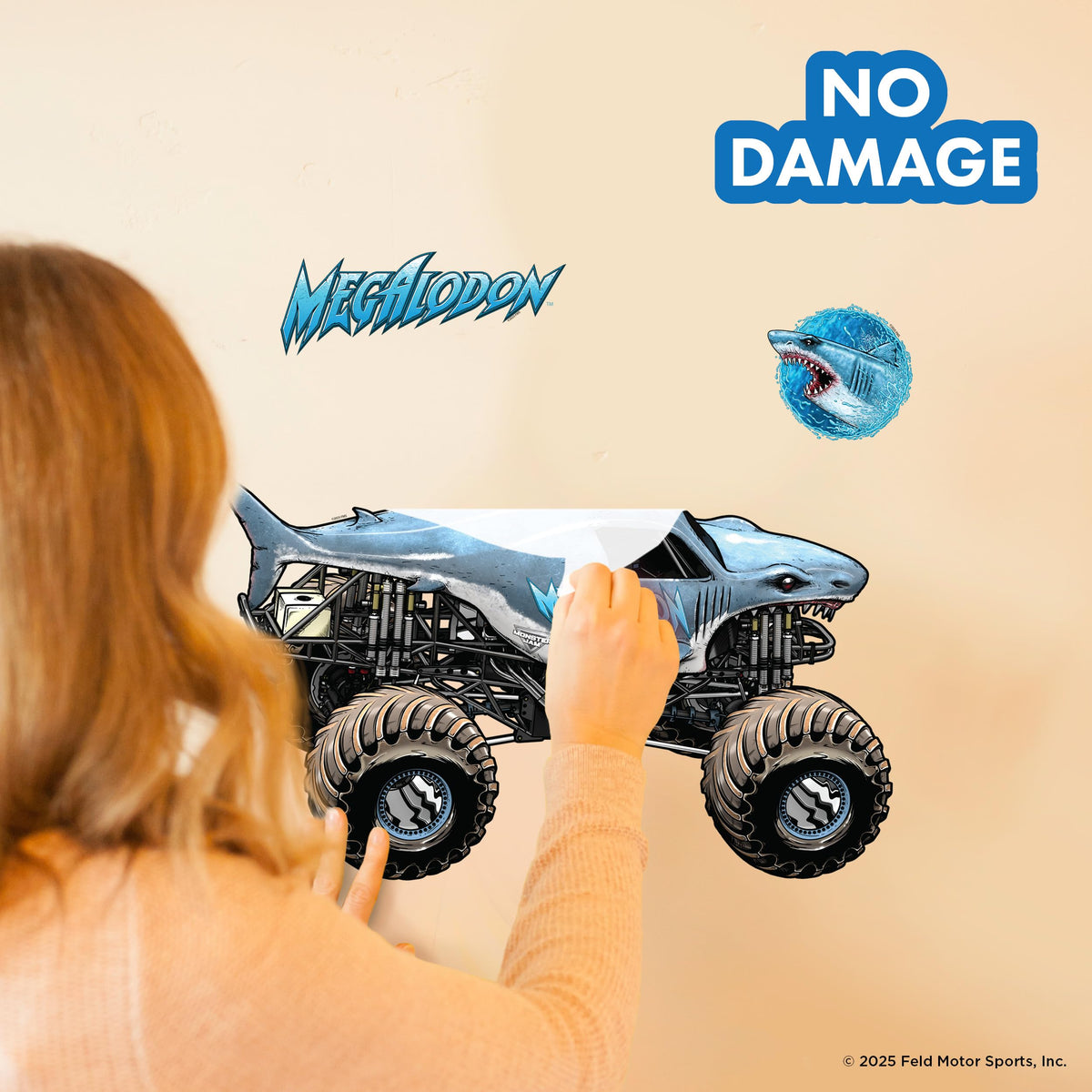 Wall Palz Megalodon detailed artwork wall decal with realistic truck styling