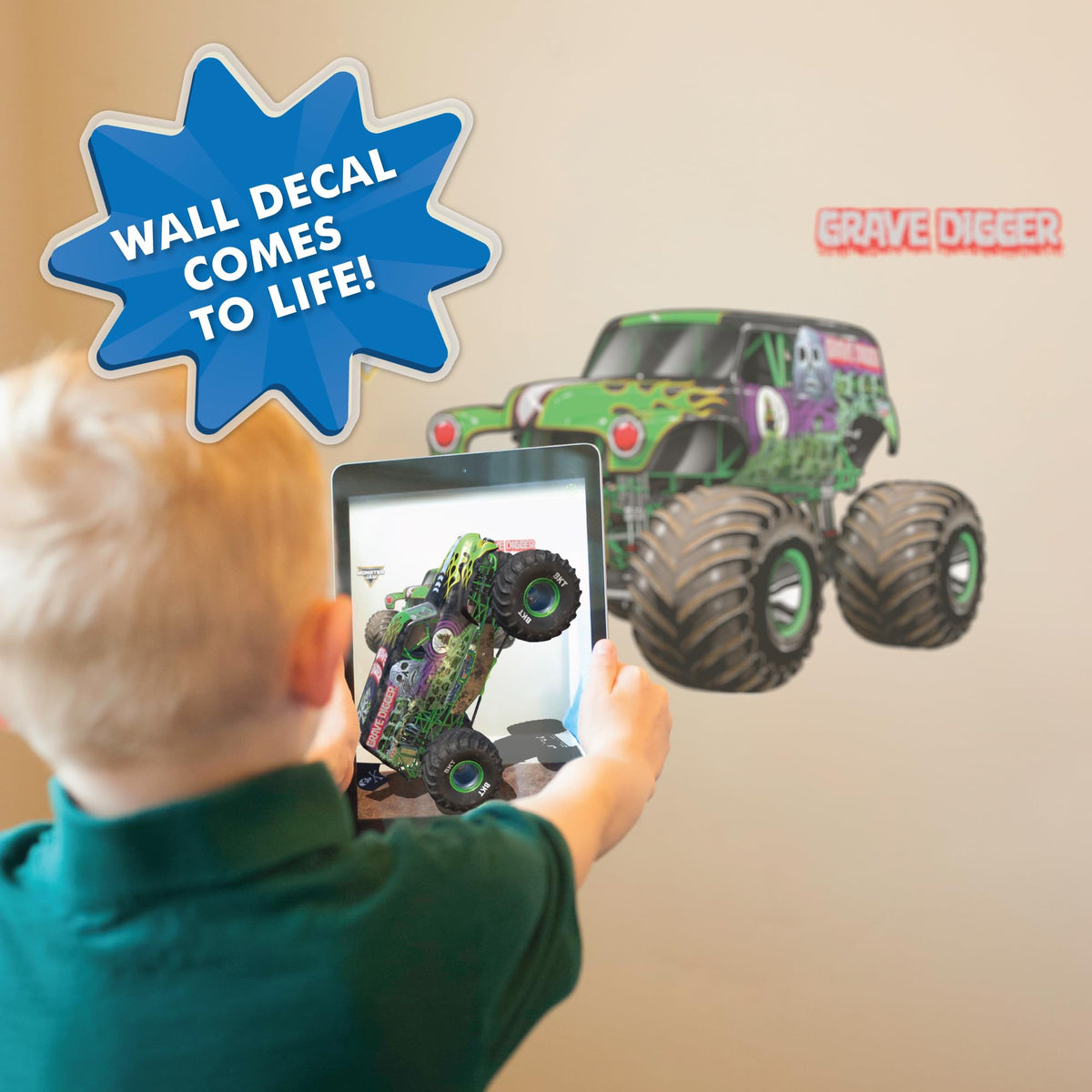 Official Monster Jam license ensures authentic Grave Digger art