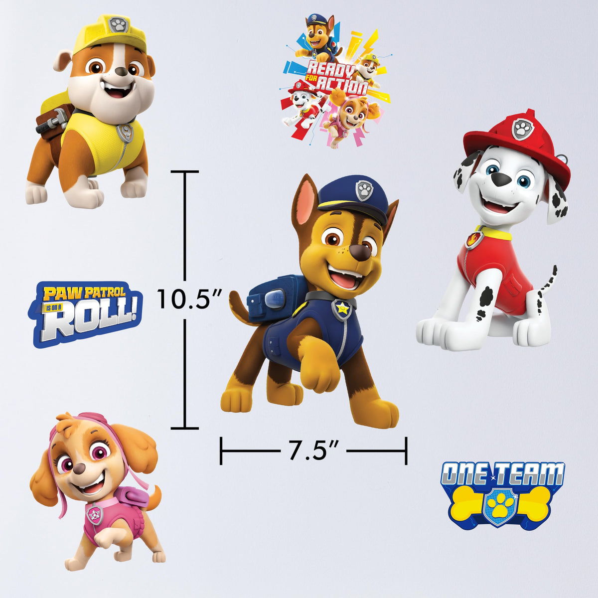 Small Paw Patrol pup decal for desks or furniture by Wall Palz
