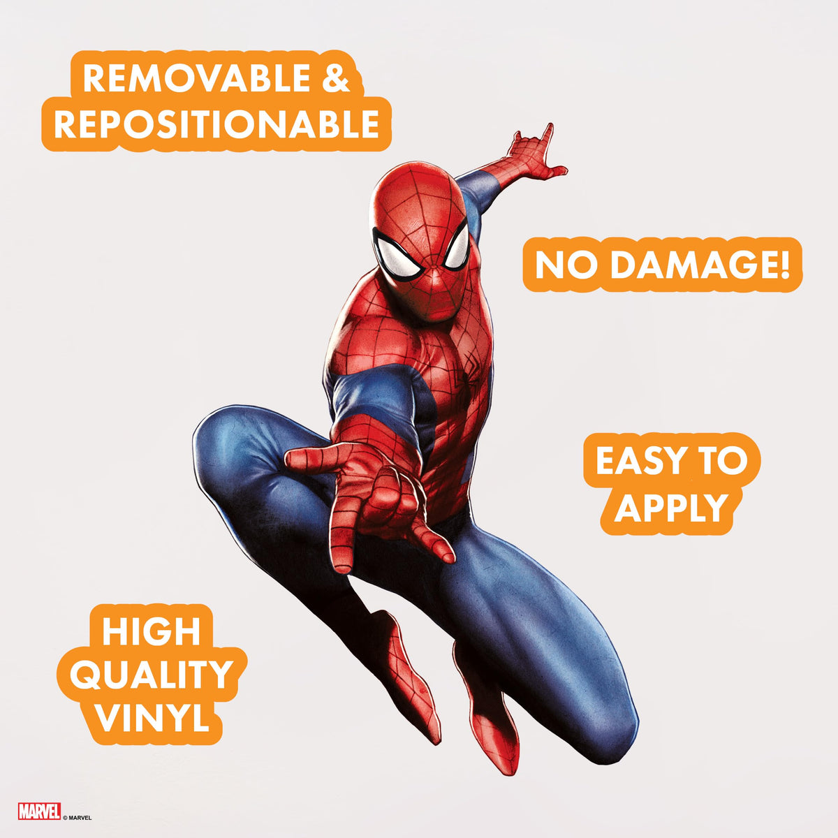 Wall Palz Spider-Man 30-inch wall decal creates a bold room focal point.