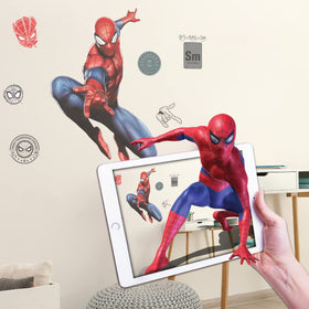 Wall Palz Spider-Man AR swing wall decal enhances kid's play space.
