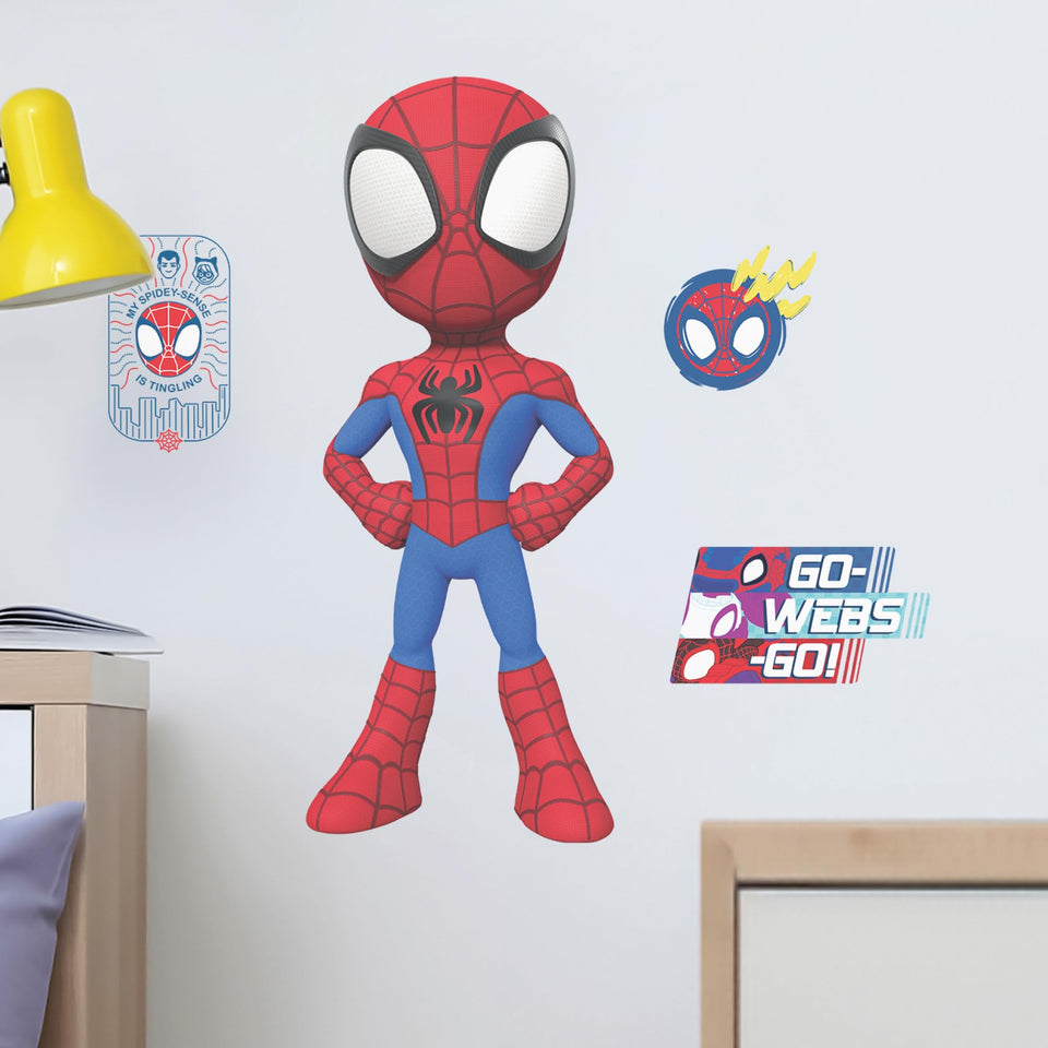 WALL PALZ Spidey AR decal 24-inch on wall adds interactive hero action.