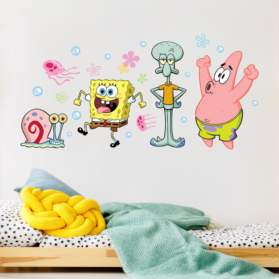 Wall Palz SpongeBob decal featuring SpongeBob for a bright, playful bedroom accent.