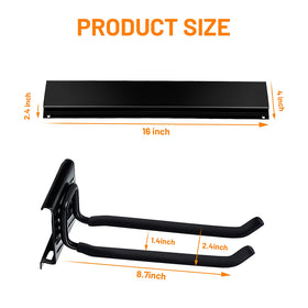 Wallmaster heavy-duty steel rack supports heavy items like ladders and bikes.