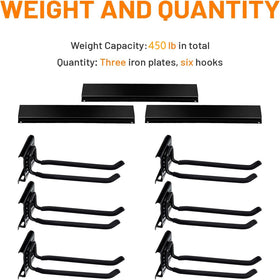 Wallmaster ski-board double hooks for secure, space-efficient outdoor gear storage.