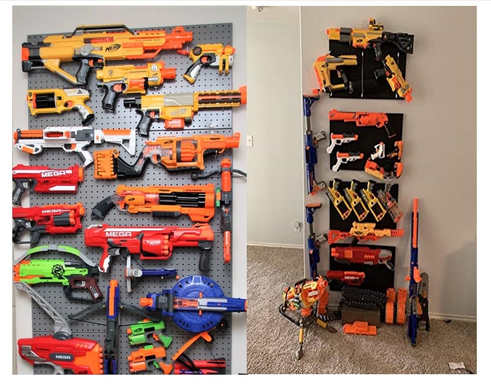 Wallpeg panels resist rust for indoor or outdoor Nerf setups