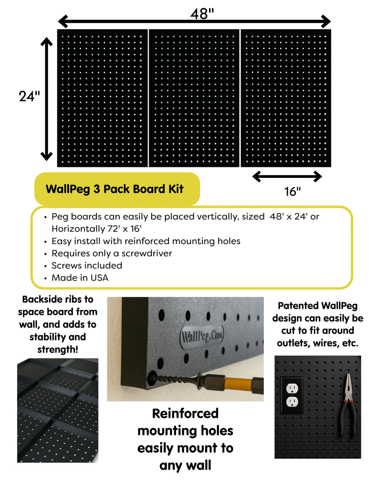 Wallpeg organization example keeps blasters accessible and neatly arranged