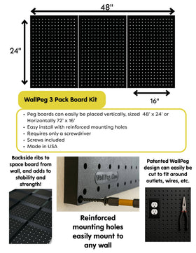 Wallpeg organization example keeps blasters accessible and neatly arranged