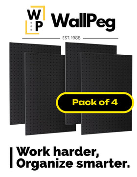 WallPeg panels mounted side by side create a large organized workspace