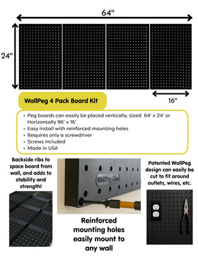 WallPeg USA-made copolymer panels resist rust and dents for long-term use