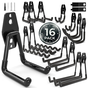 Wallseffic garage hooks on wall mount showing sturdy, organized setup for tools