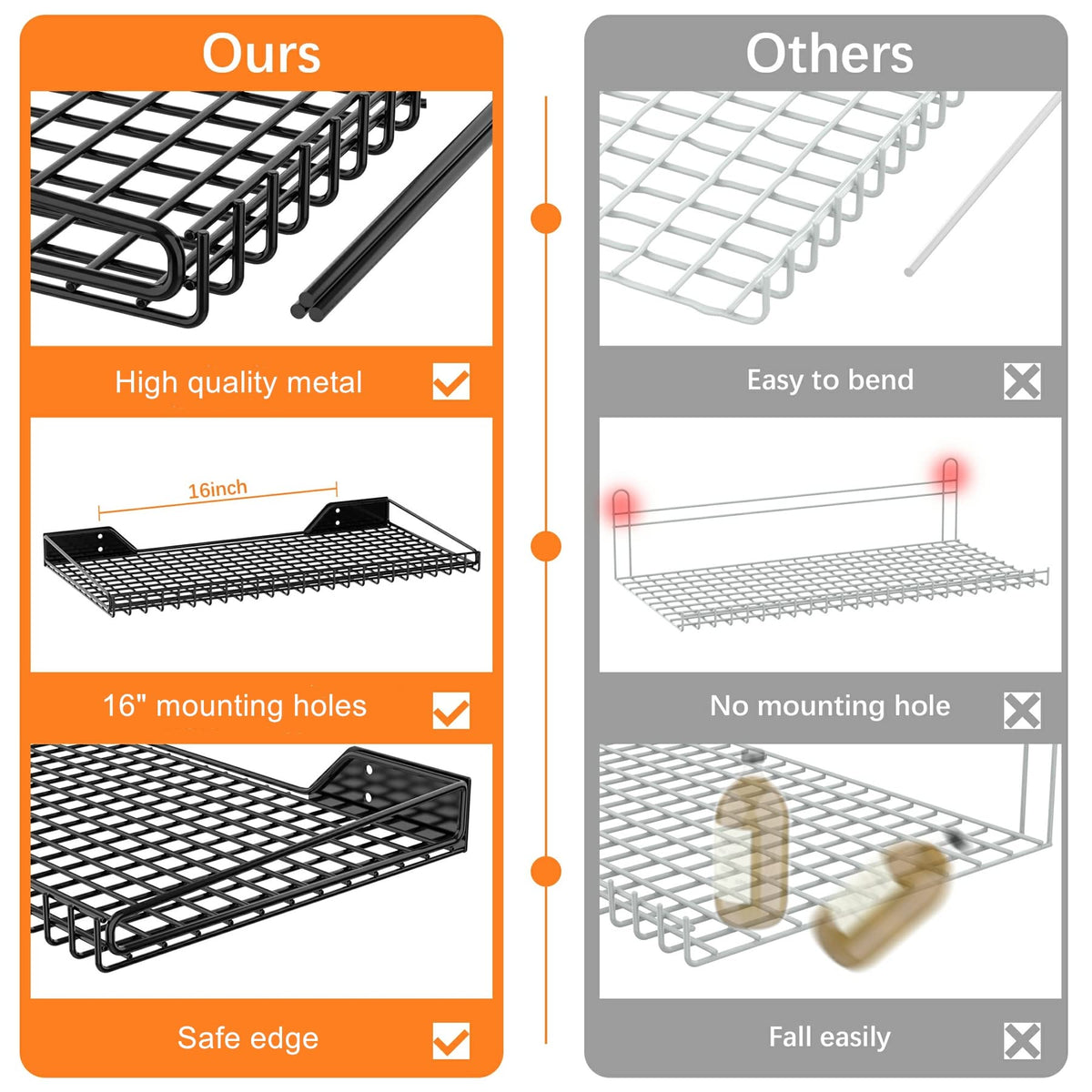 WALMANN 2-pack shelves loaded with tools illustrate storage capacity.