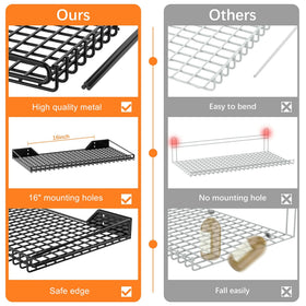 WALMANN 2-pack shelves loaded with tools illustrate storage capacity.