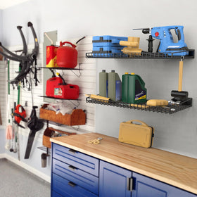 WALMANN 2-pack wall shelf side view demonstrates sturdy, heavy-duty support.