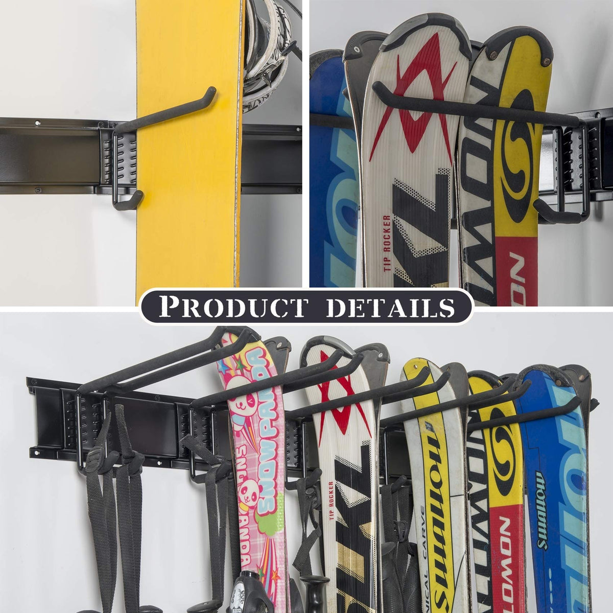 WALMANN rack mounted on wall with studs showing sturdy installation