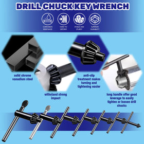 Waltool carbon steel chuck keys resist rust for lasting performance.