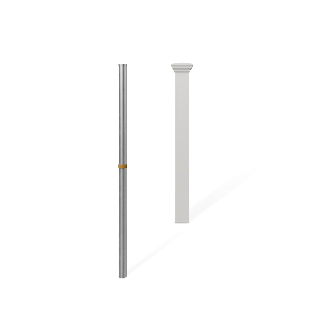 WamBam 3ft finishing post for Newport no-dig fence installed in a tidy backyard.