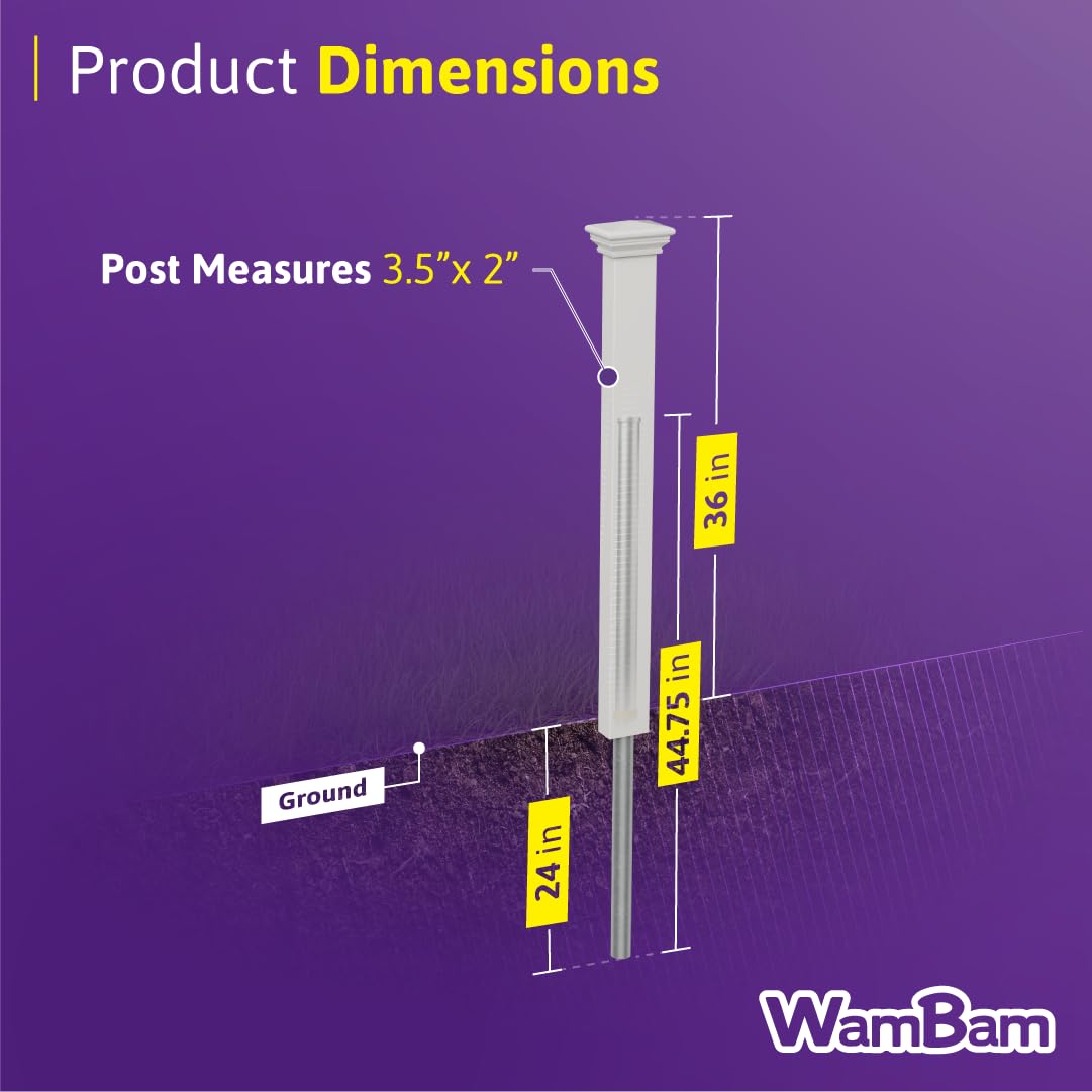 WamBam no-dig fence installation guide showing quick setup steps.
