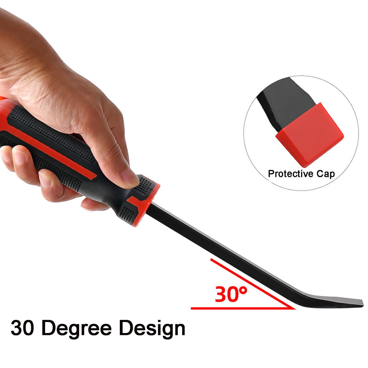 Wanlvkang pry bar with protective end caps preserves sharp tips for long-term use