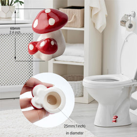 WANSHUNLMI ceramic mushroom toilet decor enhances bathroom theme while protecting mounting hardware.