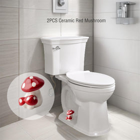 WANSHUNLMI red mushroom bolt cover set improves appearance around standard toilets.