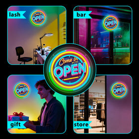 WANXUNEON neon open sign USB powered for flexible placement.