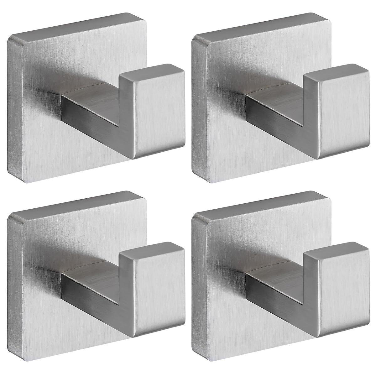 Warlve brushed nickel towel hook square design for strong bathroom organization.