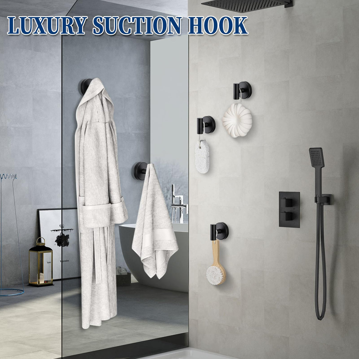 Warlve kitchen-use suction hook on stainless surface for utensils.