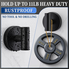 Warlve matte black suction hook close-up, showcasing durable, rust-resistant build.
