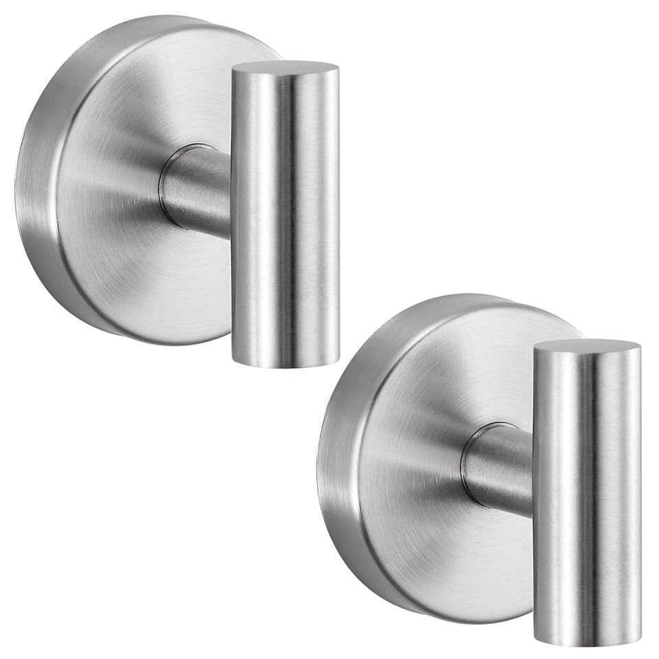 Warlve brushed nickel towel hook with suction for secure, damage-free hanging.