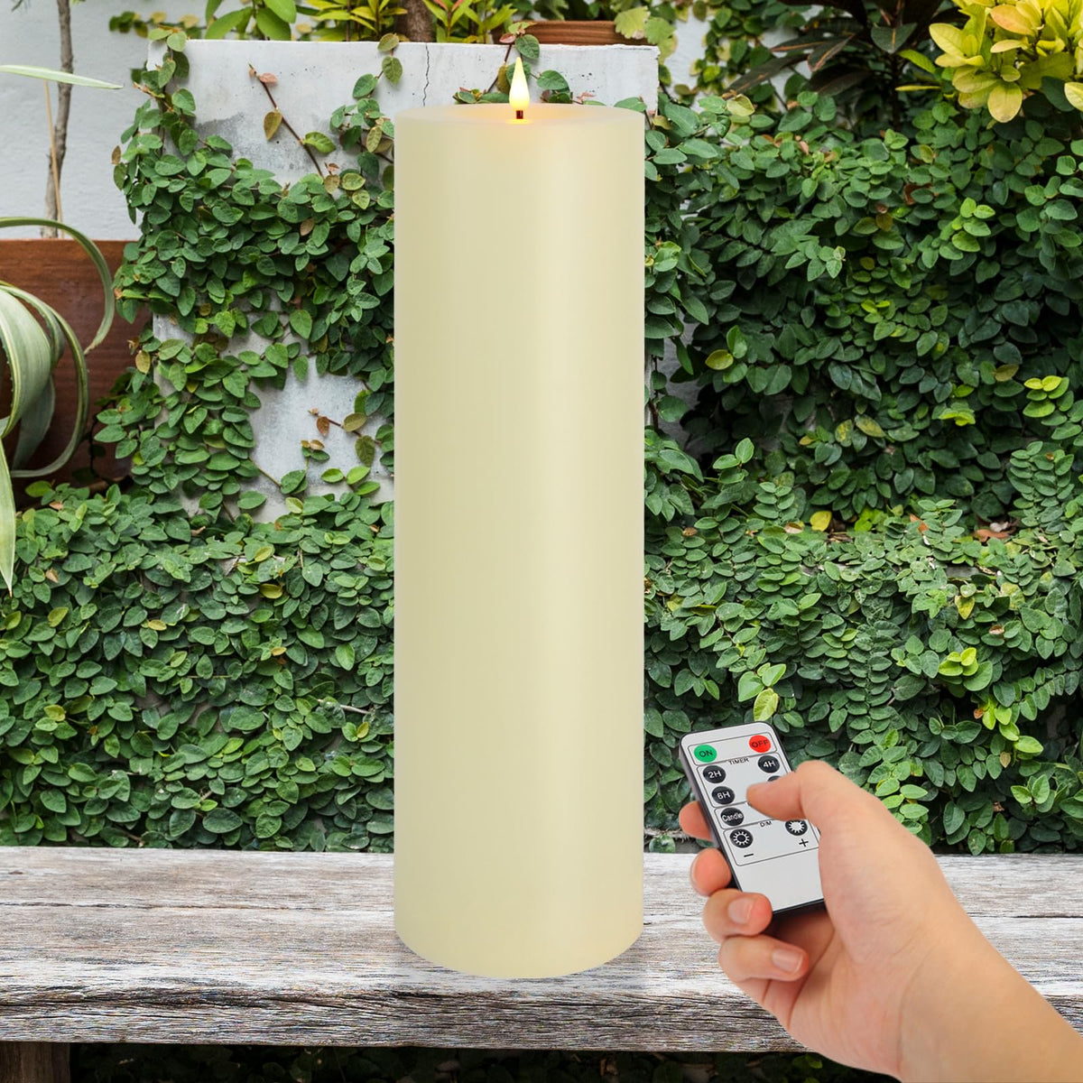 Warmhere 14x4 ivory outdoor candle tall for authentic porch ambiance