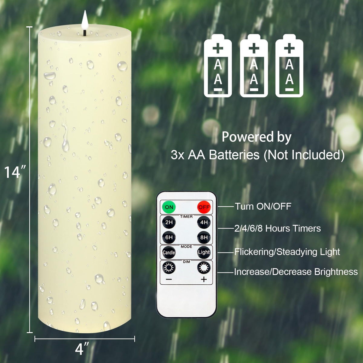 Warmhere candle on patio lantern enhances garden mood