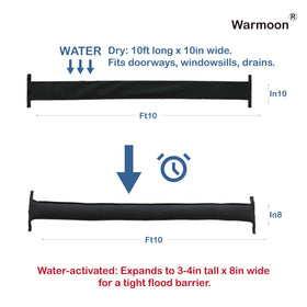 Warmoon barrier at a commercial entrance provides quick water sealing.