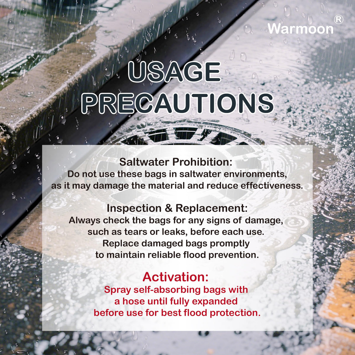 Warmoon barrier expands on activation, enabling fast, mess-free deployment.