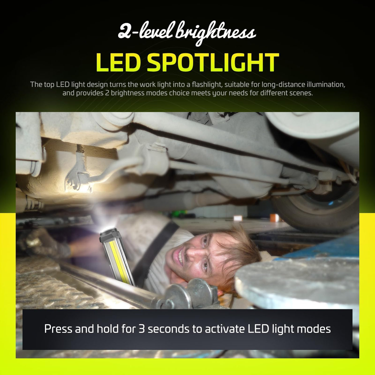 WARSUN DJ60 floodlight mode provides broad area visibility