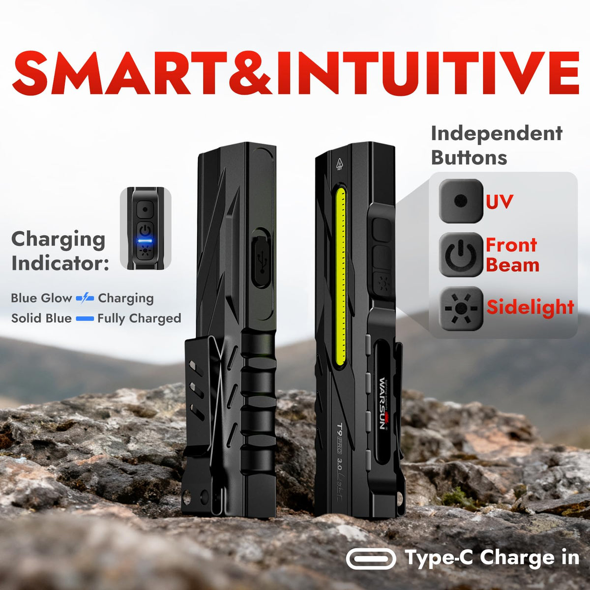 WARSUN EDC flashlight in emergency kit for outages