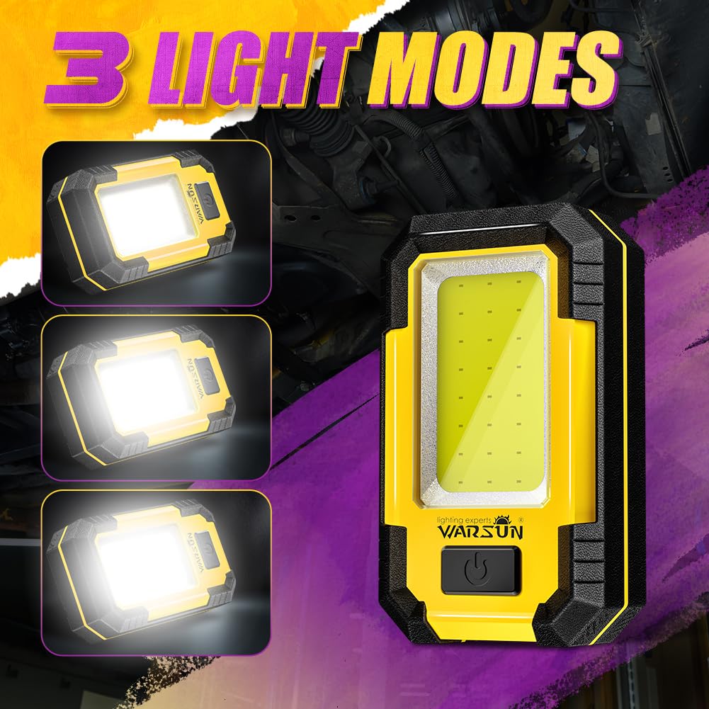 WARSUN LED Work Light 3600mAh battery keeps devices charged during field work
