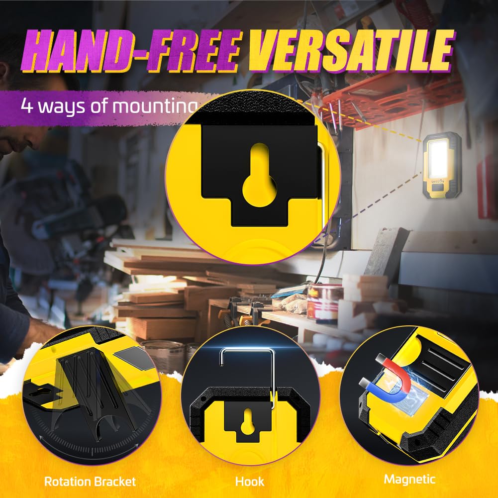 WARSUN Magnetic Work Light on Car Body attaches securely for roadside repairs