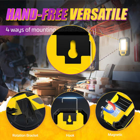 WARSUN Magnetic Work Light on Car Body attaches securely for roadside repairs