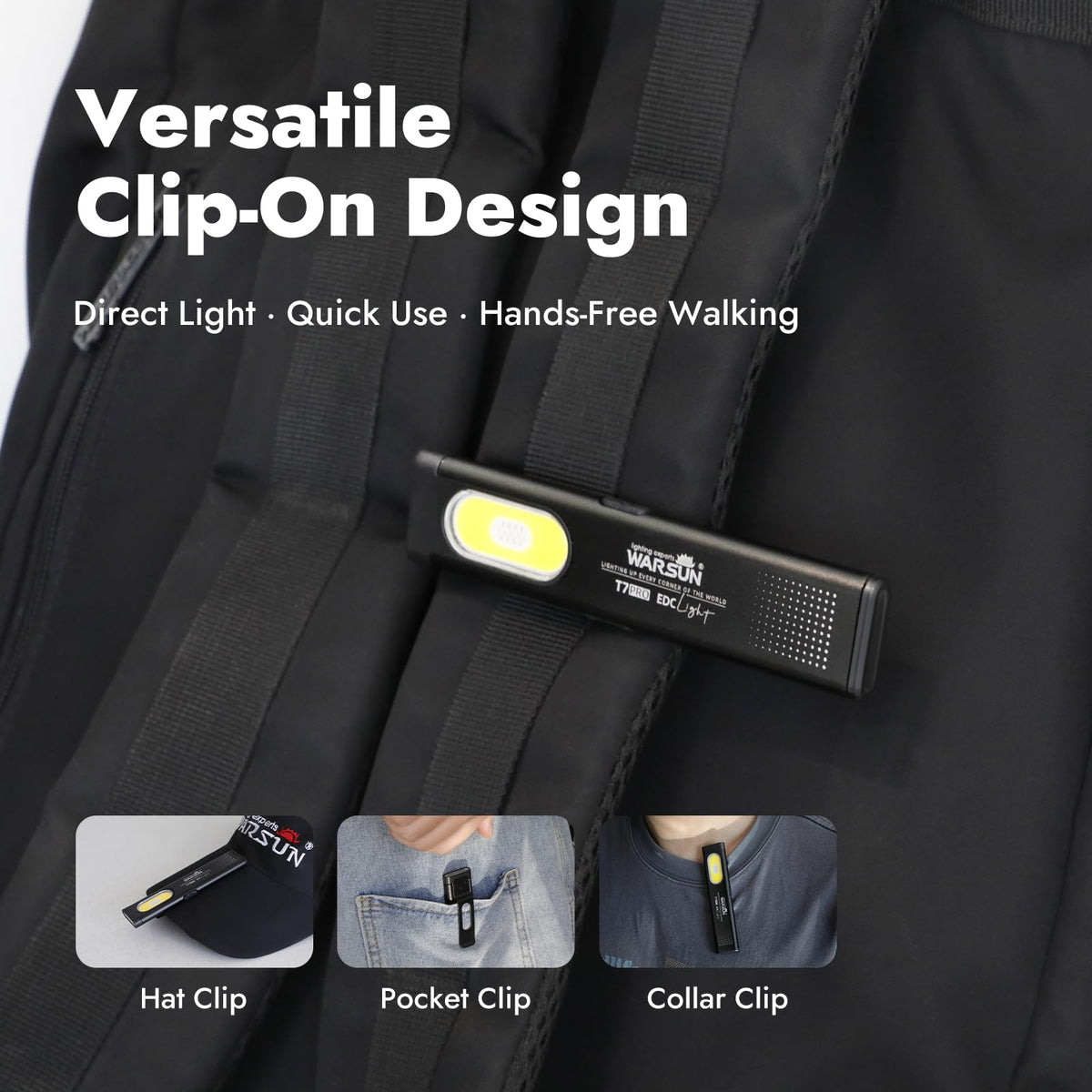 WARSUN T7PRO 675 lumens brightness for clear visibility in low light.