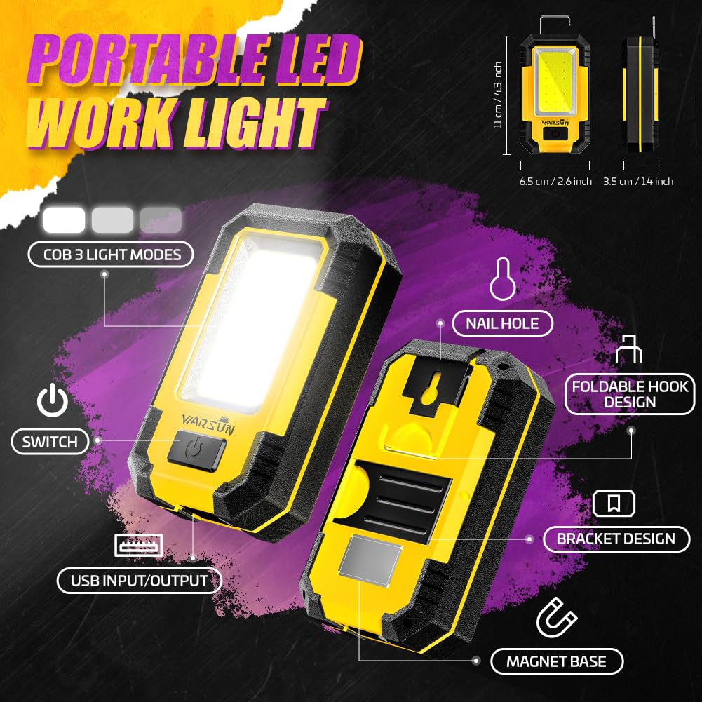 WARSUN Work Light Aluminum Durability resists drops and heavy use