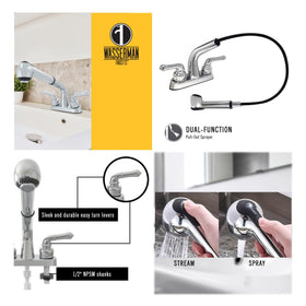 Wasserman WMF chrome utility faucet over laundry sink with ABS construction