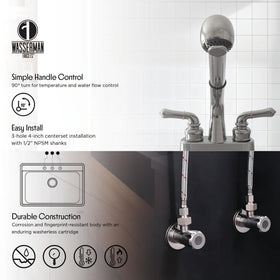 Wasserman WMF chrome pull-out head showing full swivel reach
