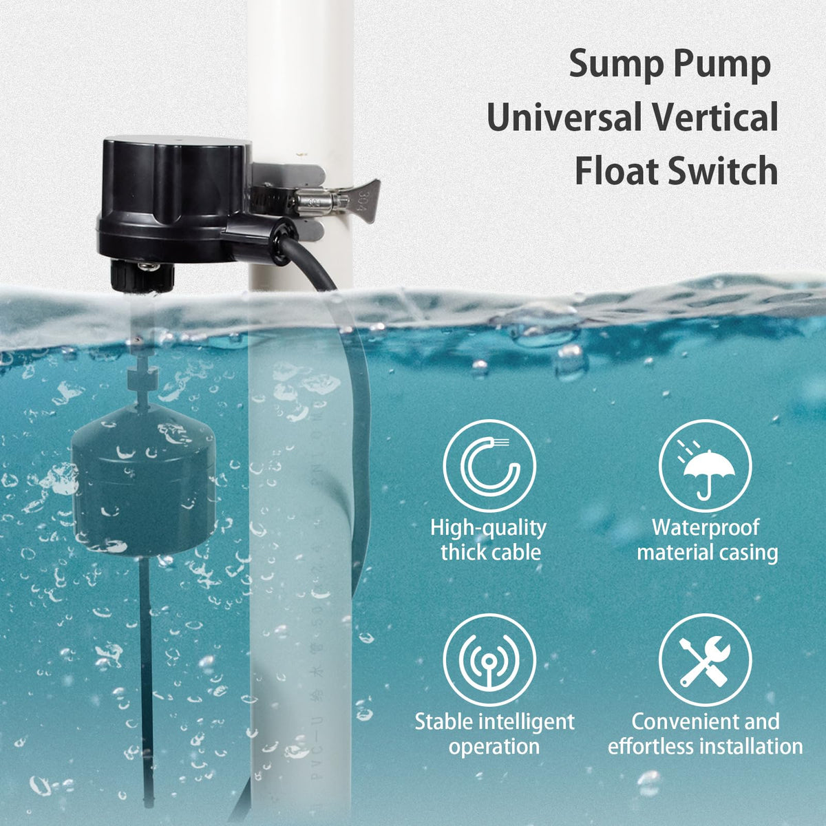 WASSERMANN automatic operation keeps the pump cycling with water level changes.