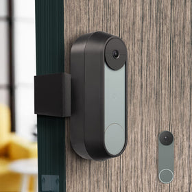 Wasserstein anti-theft mount for Nest Doorbell Battery — front view shows secure attachment
