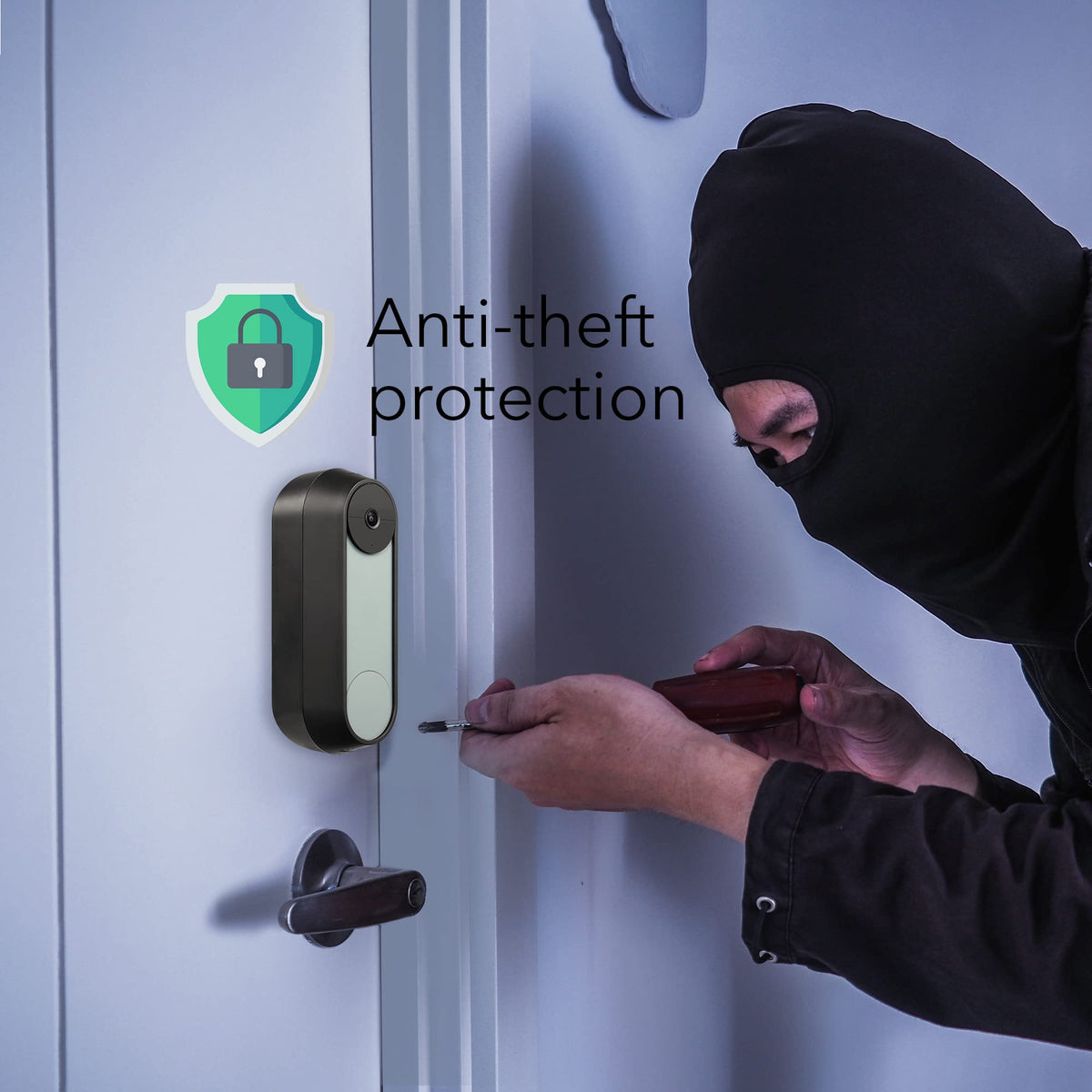 No-drill installation with Wasserstein mount for Nest Doorbell Battery