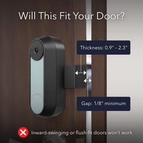 Wasserstein anti-theft mount for Nest Doorbell Battery — side view demonstrates versatile mounting directions